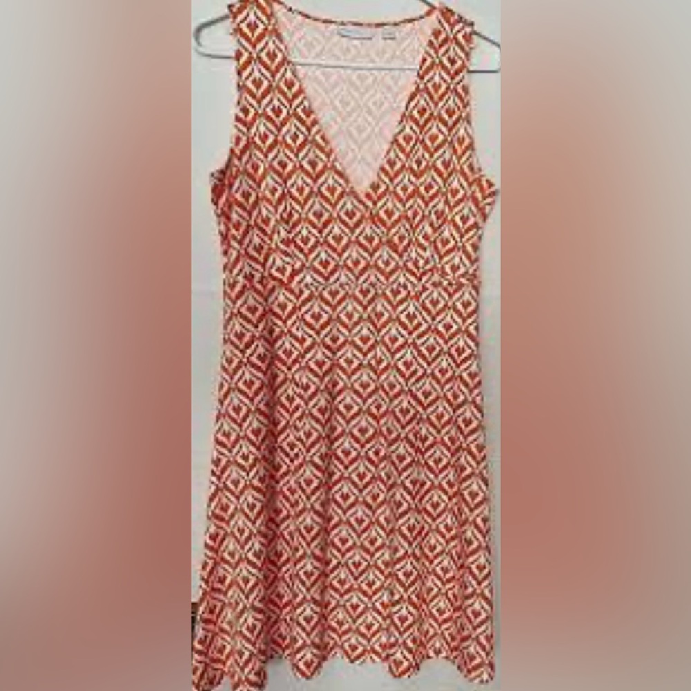 NEW YORK & COMPANY RED AND WHITE SLEEVELESS DRESS SIZE SMALL